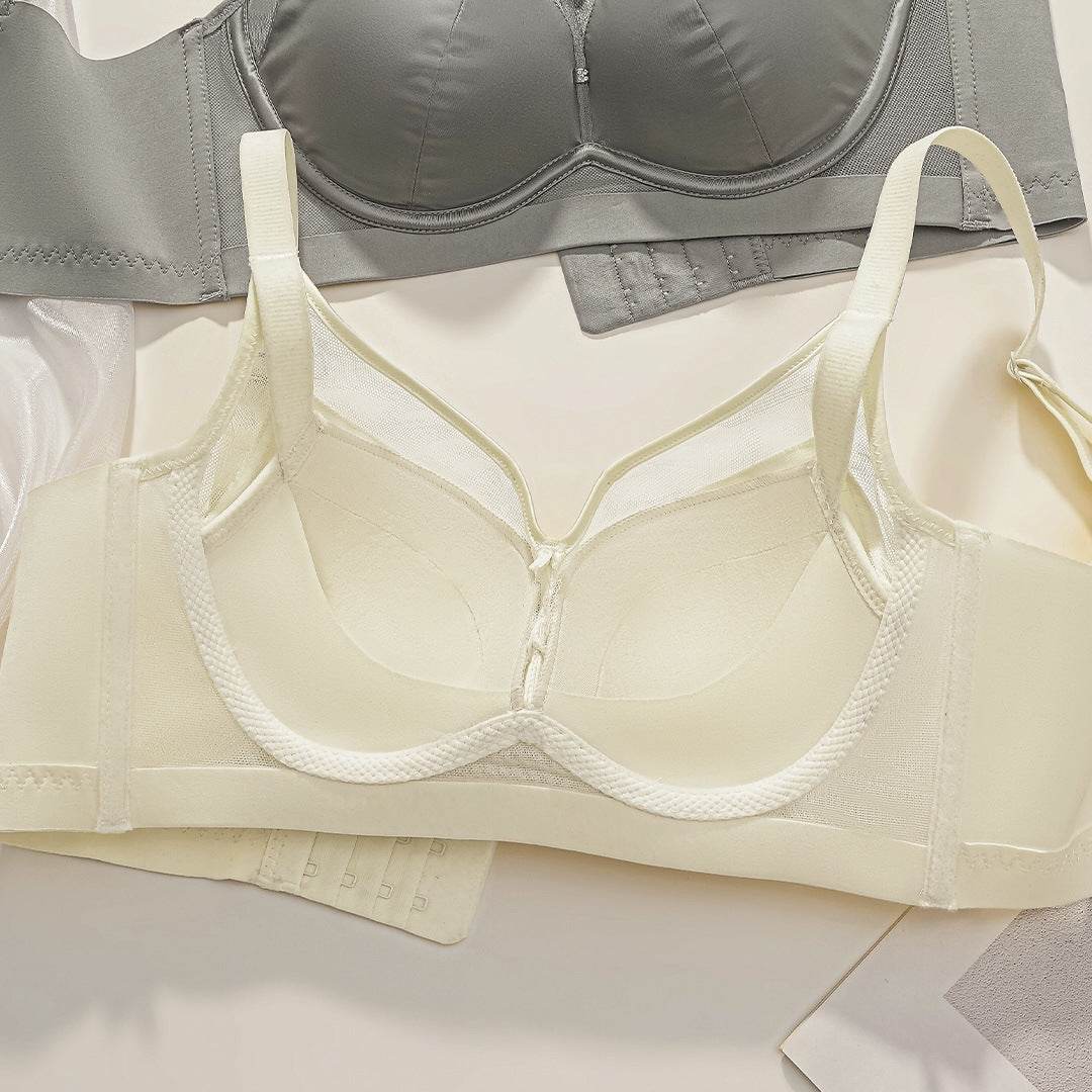 Satin Mesh Bra Medium-weight Cup Wireless Backless Bra - MYLUXURY LANE ENTERPRISE