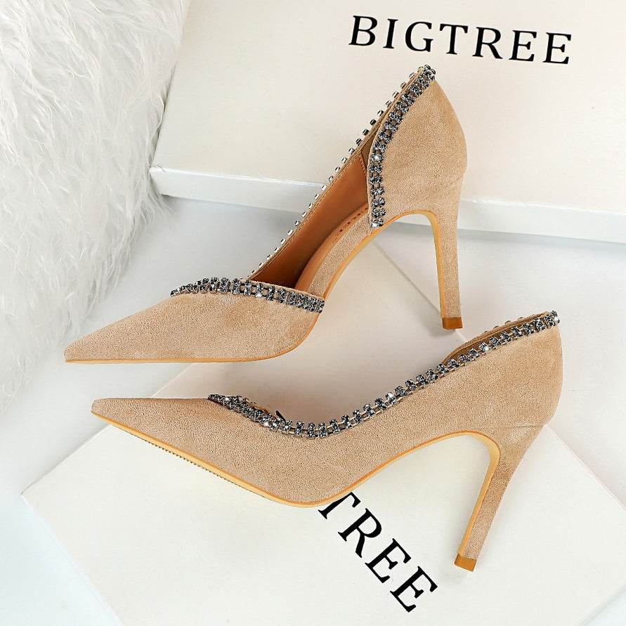 Suede hollow high heels - MYLUXURY LANE ENTERPRISE