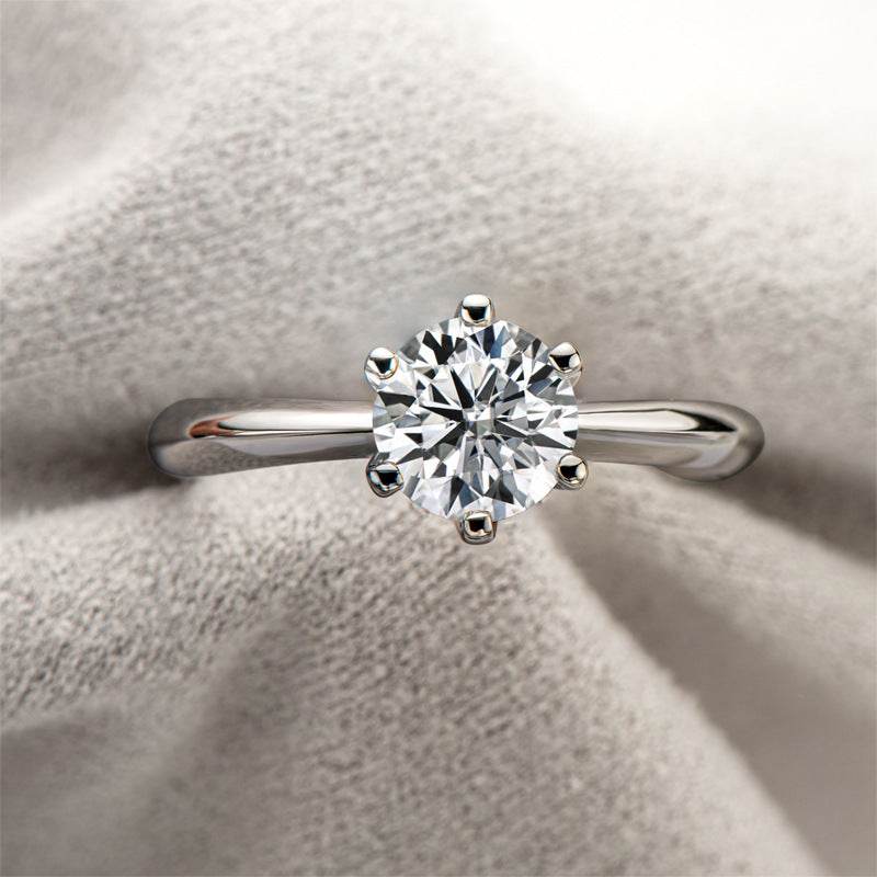 Moissanite Ring Classic Six Prongs 1 Carat 925 Sterling Silver - MYLUXURY LANE ENTERPRISE