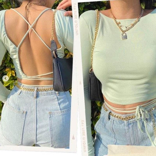 Clothing Sleeve Crop Top Casual Letter Shirt t-Shirts - MYLUXURY LANE ENTERPRISE