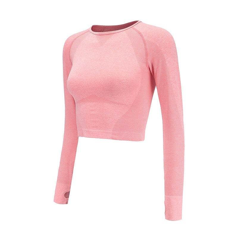 Seamless Yoga Shirts For Women Vital Seamless Long Sleeve Crop Top Thumb Hole Fitted Gym Top Shirts Workout Running Clothes - MYLUXURY LANE ENTERPRISE