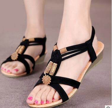 summer new bohemian sandals women's shoes cross straps flattoe students beach shoes - MYLUXURY LANE ENTERPRISE