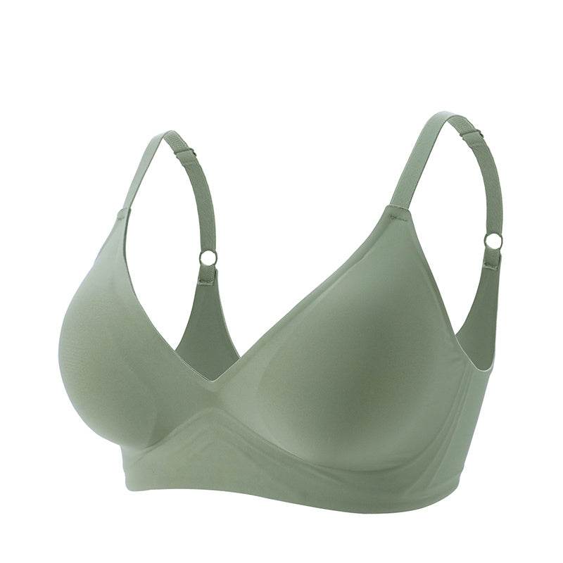 New Jelly Rubber Underwear Female No Steel Ring Small Chest Gather Beautiful Back Seamless Sleep Bra Set - MYLUXURY LANE ENTERPRISE