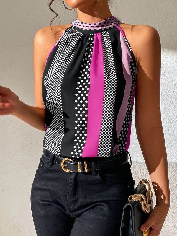 Women's Polka Dot Color Matching Camisole - MYLUXURY LANE ENTERPRISE