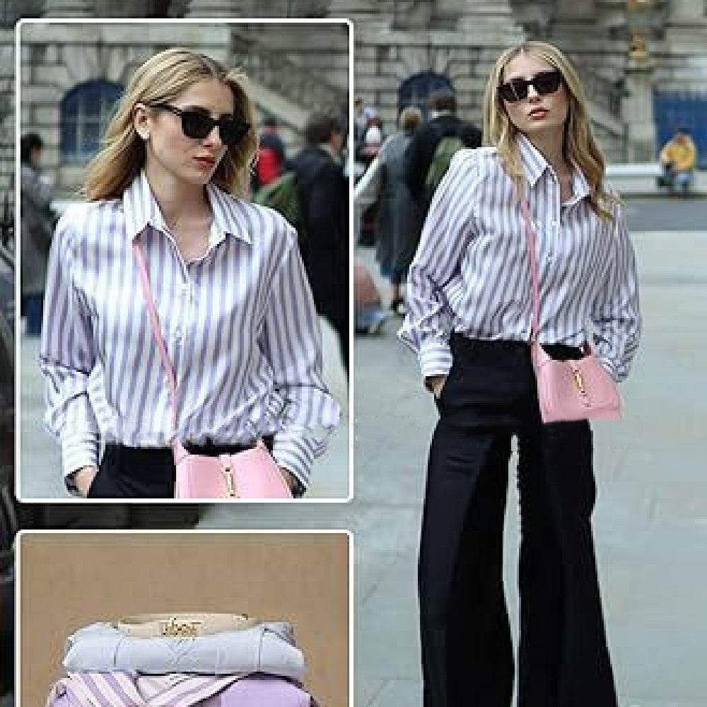 Fashionable Simple Striped Shirt Top For Women - MYLUXURY LANE ENTERPRISE