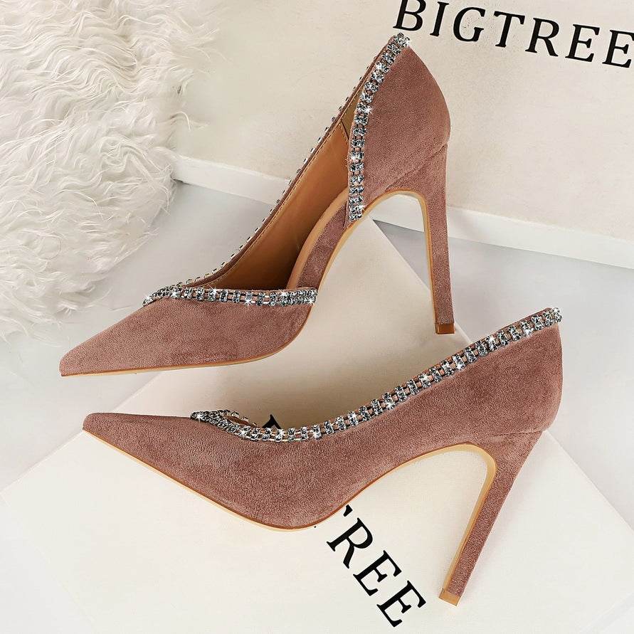 Suede hollow high heels - MYLUXURY LANE ENTERPRISE