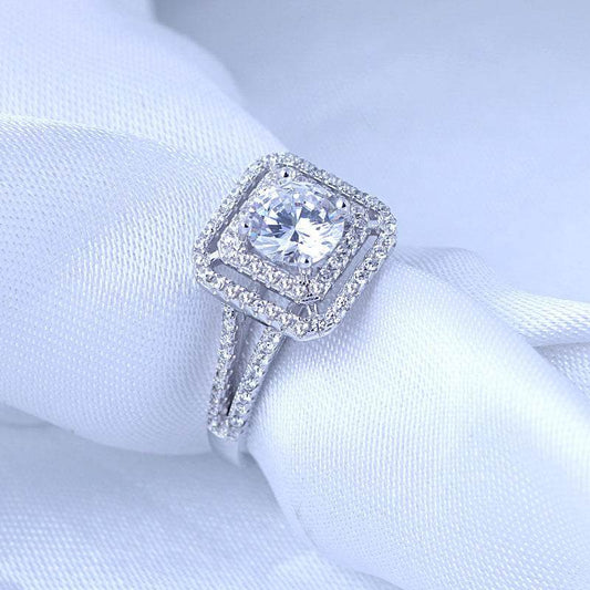 1 carat simulation diamond couple wedding ring - MYLUXURY LANE ENTERPRISE