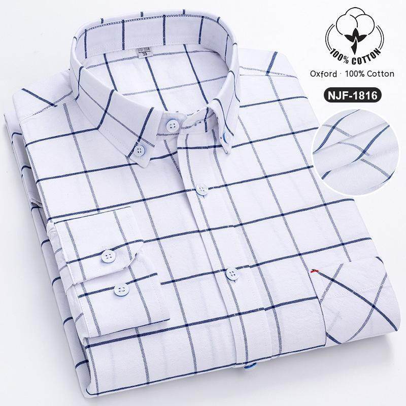 Casual Oxford Men's Full Cotton Shirt - MYLUXURY LANE ENTERPRISE