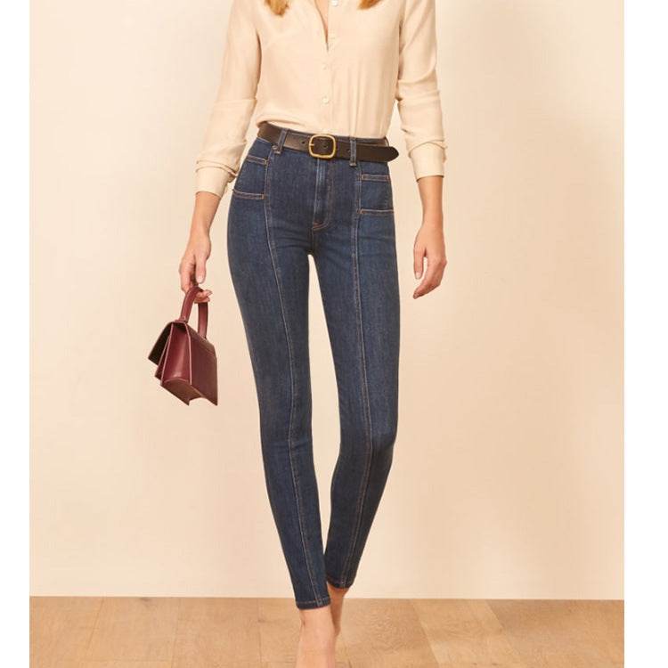Stitching slimming ladies jeans - MYLUXURY LANE ENTERPRISE
