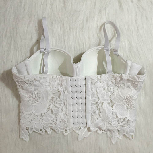 Lace cropped slim sling bra - MYLUXURY LANE ENTERPRISE