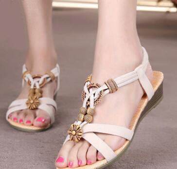 summer new bohemian sandals women's shoes cross straps flattoe students beach shoes - MYLUXURY LANE ENTERPRISE