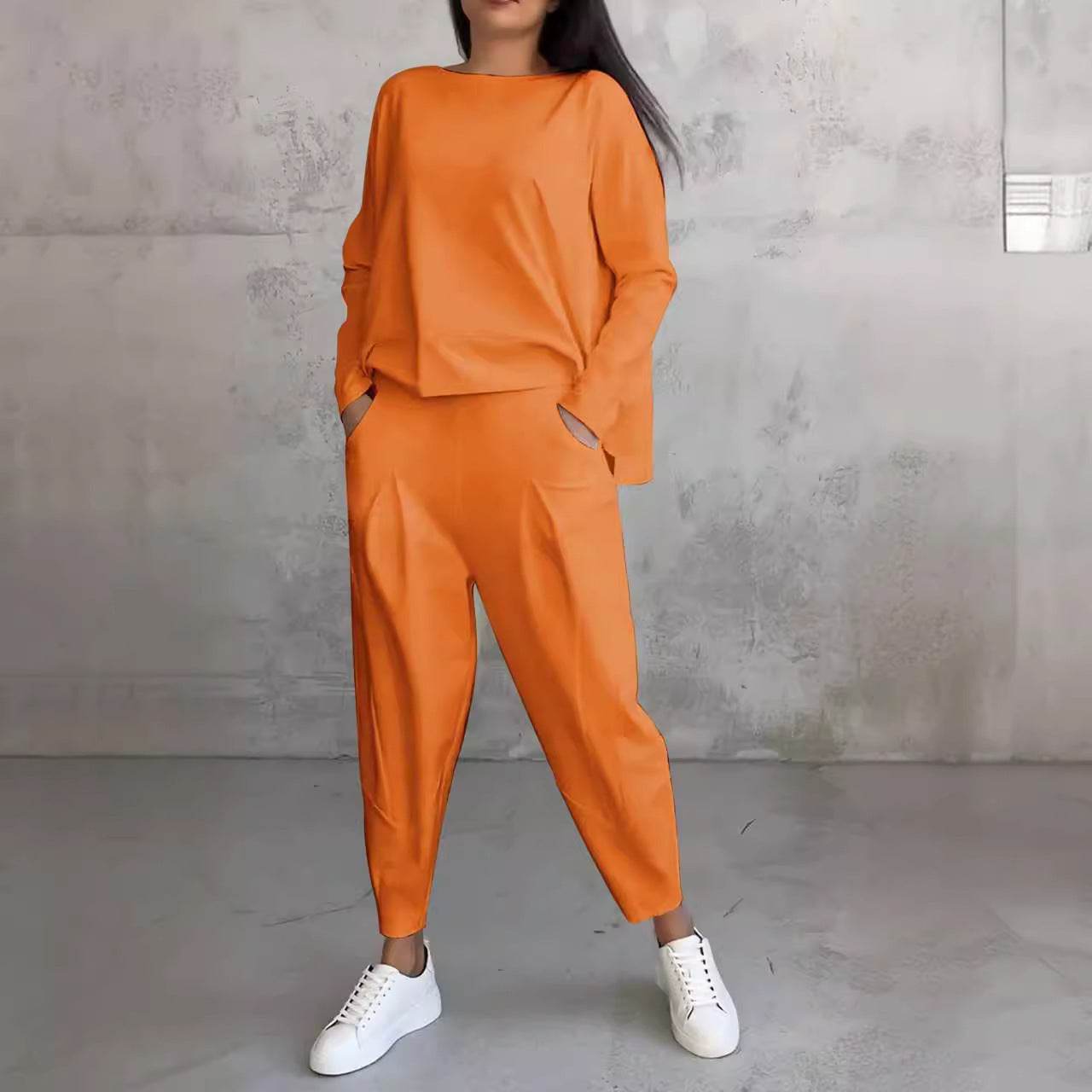 Women's Irregular Design Long-sleeved Sweater Harem Pants Suit - MYLUXURY LANE ENTERPRISE