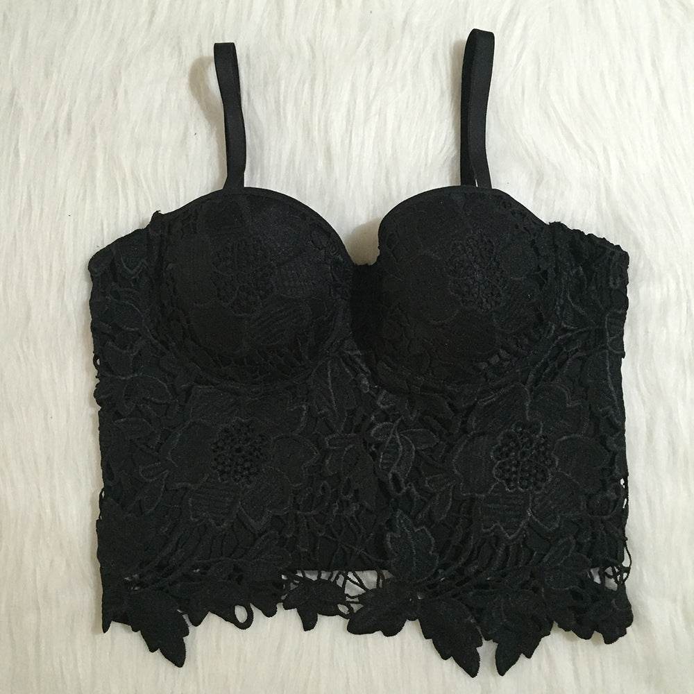 Lace cropped slim sling bra - MYLUXURY LANE ENTERPRISE