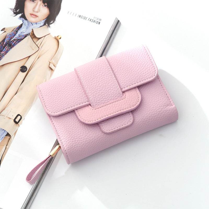 New Ladies Wallet Fashion Lychee Pattern Buckle - MYLUXURY LANE ENTERPRISE