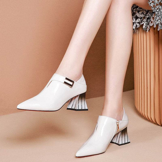 Pointed Patent Leather Single Shoes Women High Heels - MYLUXURY LANE ENTERPRISE