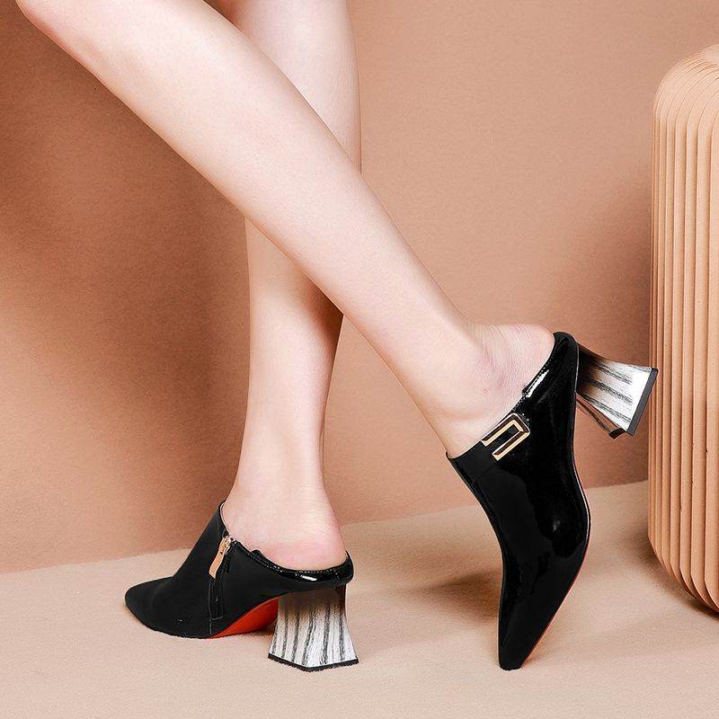 Pointed Patent Leather Single Shoes Women High Heels - MYLUXURY LANE ENTERPRISE
