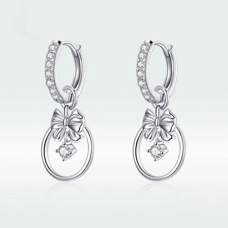 Sterling Silver Women's Smart Butterfly Inlaid Zircon Silver Earrings - MYLUXURY LANE ENTERPRISE