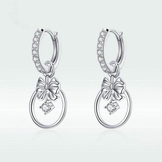 Sterling Silver Women's Smart Butterfly Inlaid Zircon Silver Earrings - MYLUXURY LANE ENTERPRISE