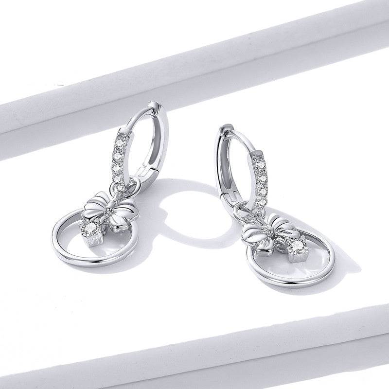 Sterling Silver Women's Smart Butterfly Inlaid Zircon Silver Earrings - MYLUXURY LANE ENTERPRISE