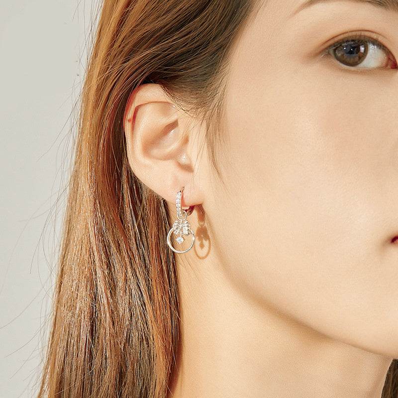 Sterling Silver Women's Smart Butterfly Inlaid Zircon Silver Earrings - MYLUXURY LANE ENTERPRISE