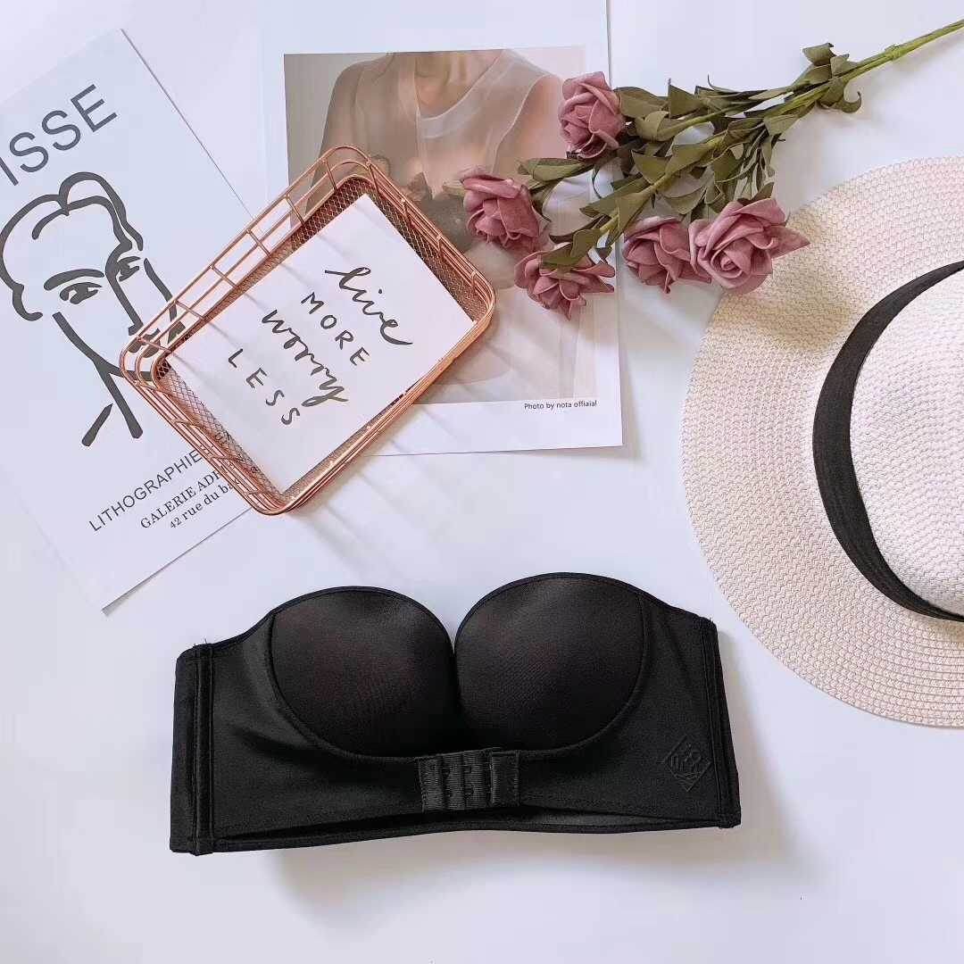 Anti-Glare One-Piece Bra Gathered Up Strapless Bra - MYLUXURY LANE ENTERPRISE