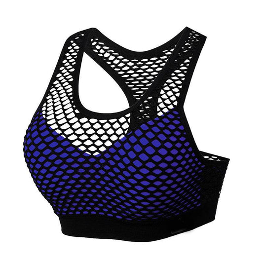Mesh Hollow Hit Color Sports Fitness Bra - MYLUXURY LANE ENTERPRISE