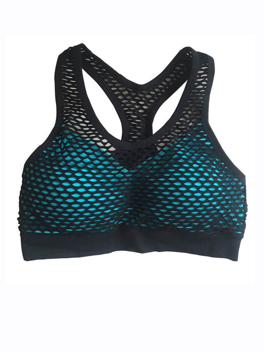 Mesh Hollow Hit Color Sports Fitness Bra - MYLUXURY LANE ENTERPRISE