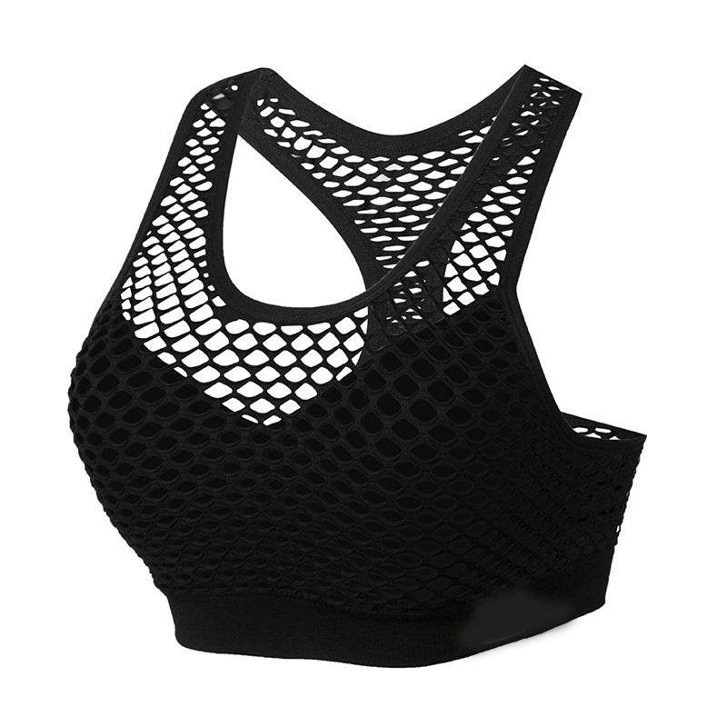Mesh Hollow Hit Color Sports Fitness Bra - MYLUXURY LANE ENTERPRISE