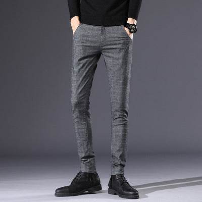 Fall Winter Men's Stretch Brushed Slim Fit Casual Trousers - MYLUXURY LANE ENTERPRISE