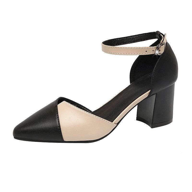 Summer Fashion Thick Heel Temperament Pointed Toe Shoes - MYLUXURY LANE ENTERPRISE