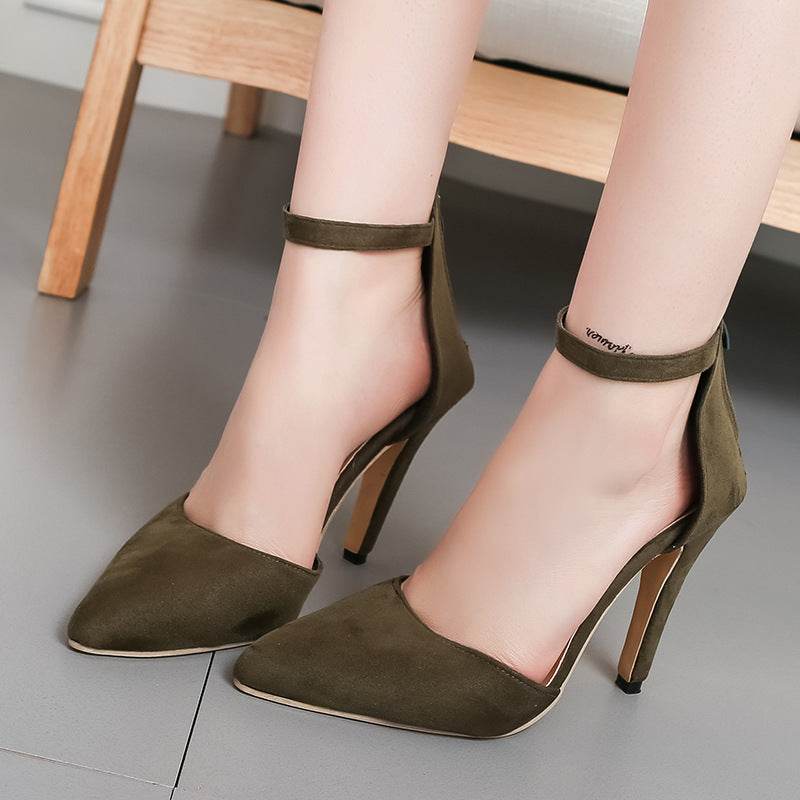 Stiletto High Heels Pointed Toe Women's Shoes Side Hollow - MYLUXURY LANE ENTERPRISE