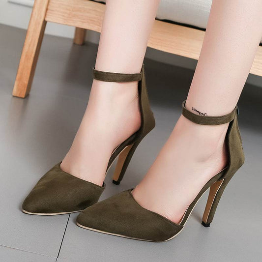 Stiletto High Heels Pointed Toe Women's Shoes Side Hollow - MYLUXURY LANE ENTERPRISE