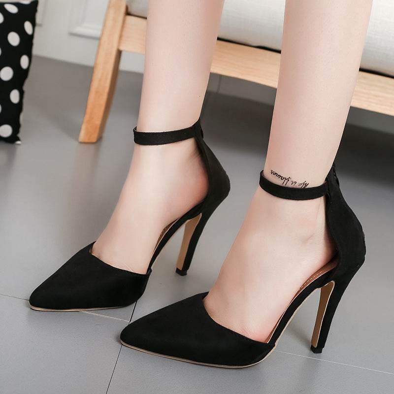 Stiletto High Heels Pointed Toe Women's Shoes Side Hollow - MYLUXURY LANE ENTERPRISE