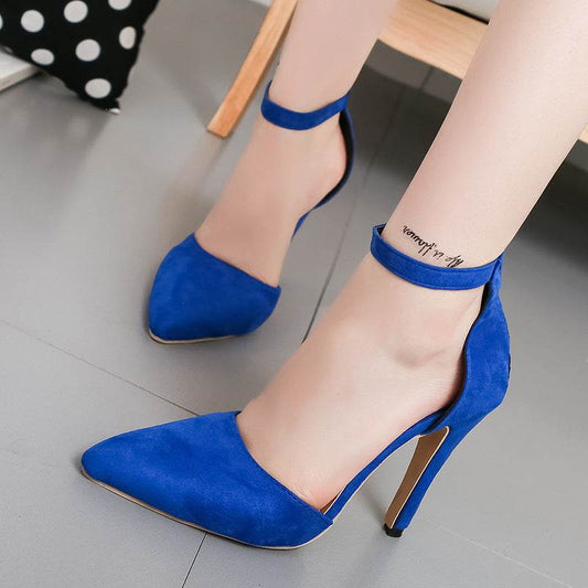 Stiletto High Heels Pointed Toe Women's Shoes Side Hollow - MYLUXURY LANE ENTERPRISE