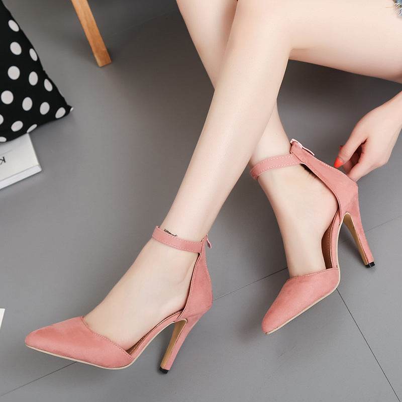 Stiletto High Heels Pointed Toe Women's Shoes Side Hollow - MYLUXURY LANE ENTERPRISE