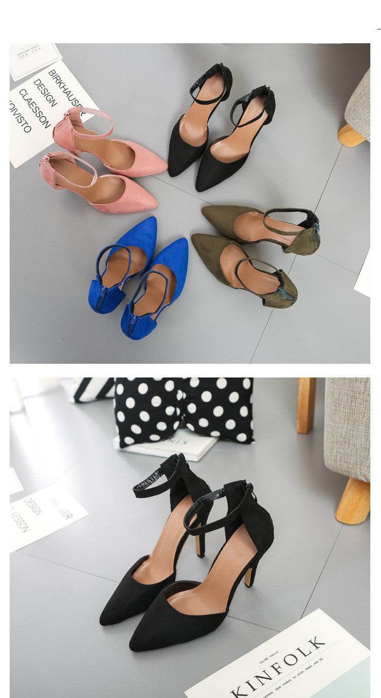 Stiletto High Heels Pointed Toe Women's Shoes Side Hollow - MYLUXURY LANE ENTERPRISE