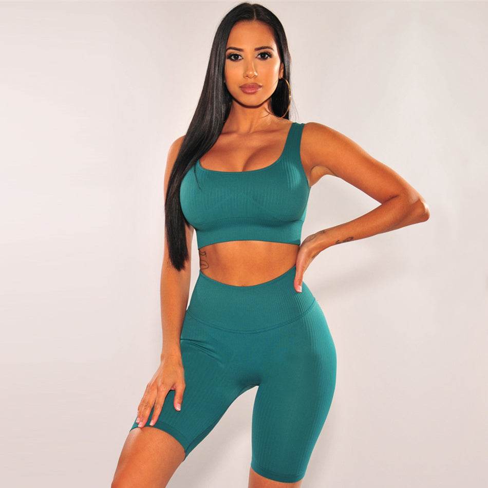 Fashionable Women's Vest Five-Point Pants Suit - MYLUXURY LANE ENTERPRISE