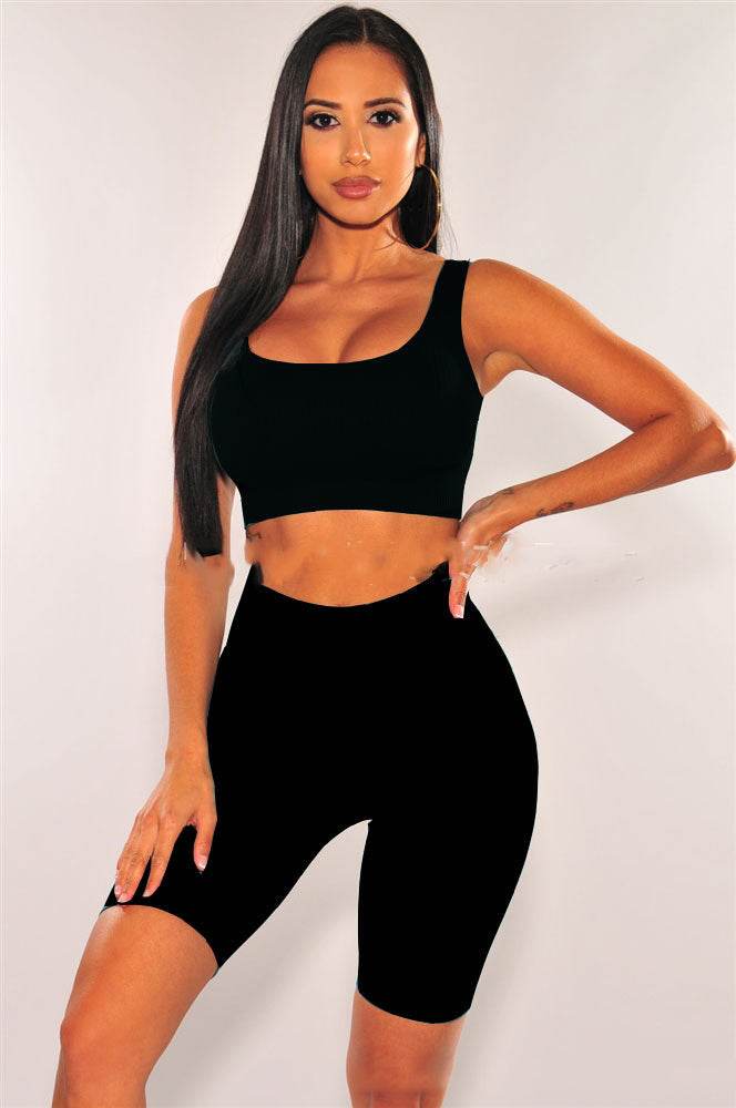 Fashionable Women's Vest Five-Point Pants Suit - MYLUXURY LANE ENTERPRISE