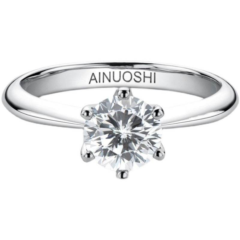 Six Prongs 1 Carat 925 Sterling Silver Moissanite Ring - MYLUXURY LANE ENTERPRISE
