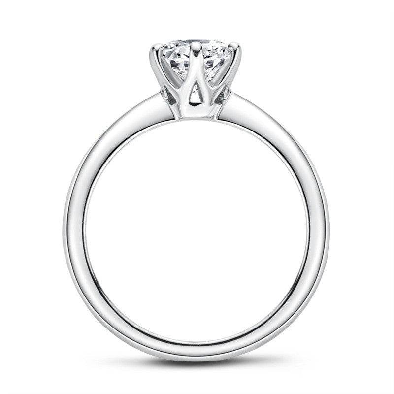 Six Prongs 1 Carat 925 Sterling Silver Moissanite Ring - MYLUXURY LANE ENTERPRISE