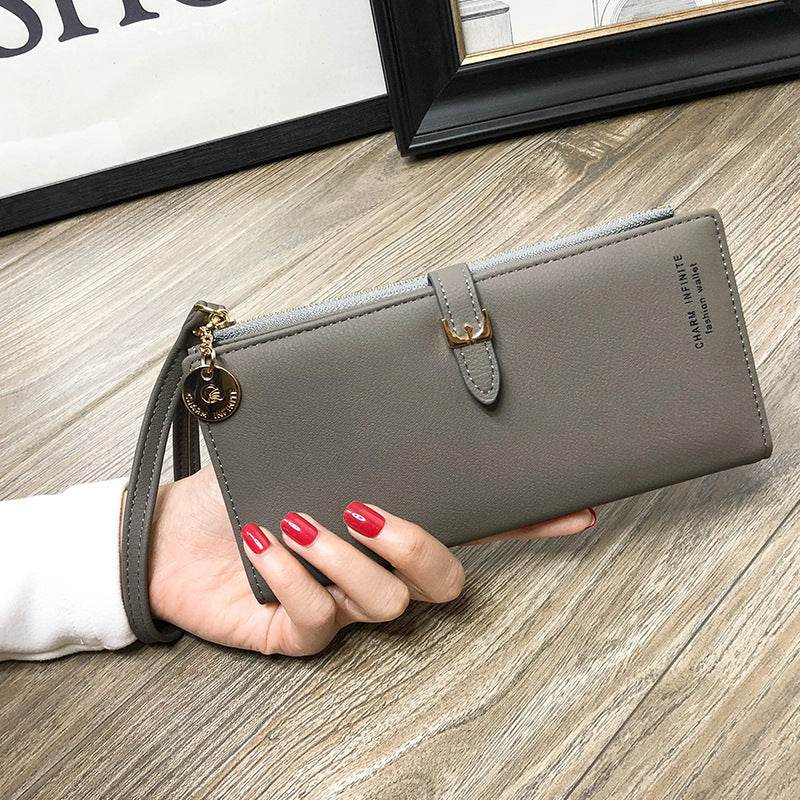 Women's Wallet With Zipper Buckle Korean Style Fashion Solid Color WLong Wallet Women - MYLUXURY LANE ENTERPRISE