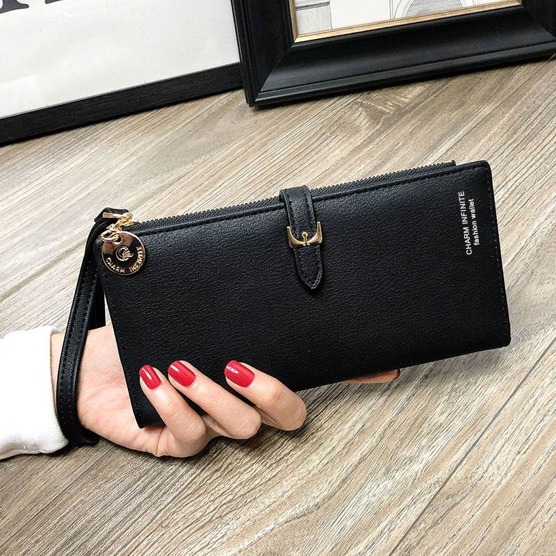 Women's Wallet With Zipper Buckle Korean Style Fashion Solid Color WLong Wallet Women - MYLUXURY LANE ENTERPRISE