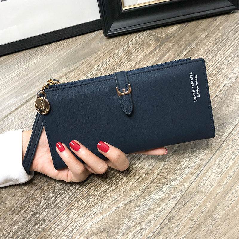 Women's Wallet With Zipper Buckle Korean Style Fashion Solid Color WLong Wallet Women - MYLUXURY LANE ENTERPRISE