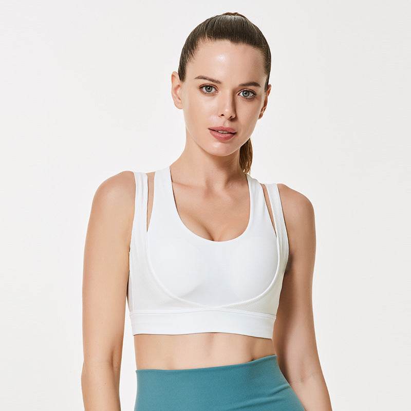 High-Intensity Support Shock Absorption Sports Women Gather Breast Yoga Underwear Bra Vest - MYLUXURY LANE ENTERPRISE