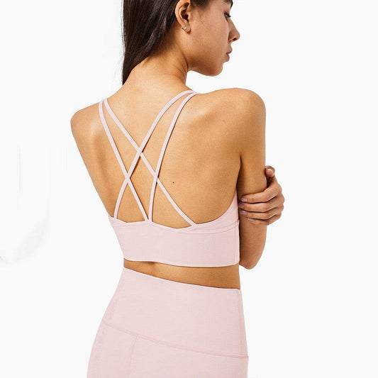 Lulu Cross Back Yoga Bra - MYLUXURY LANE ENTERPRISE