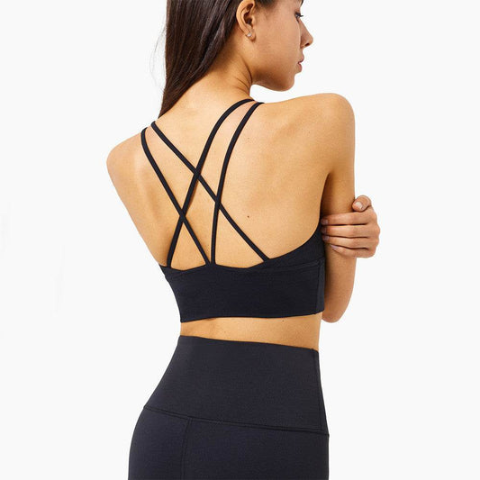 Lulu Cross Back Yoga Bra - MYLUXURY LANE ENTERPRISE