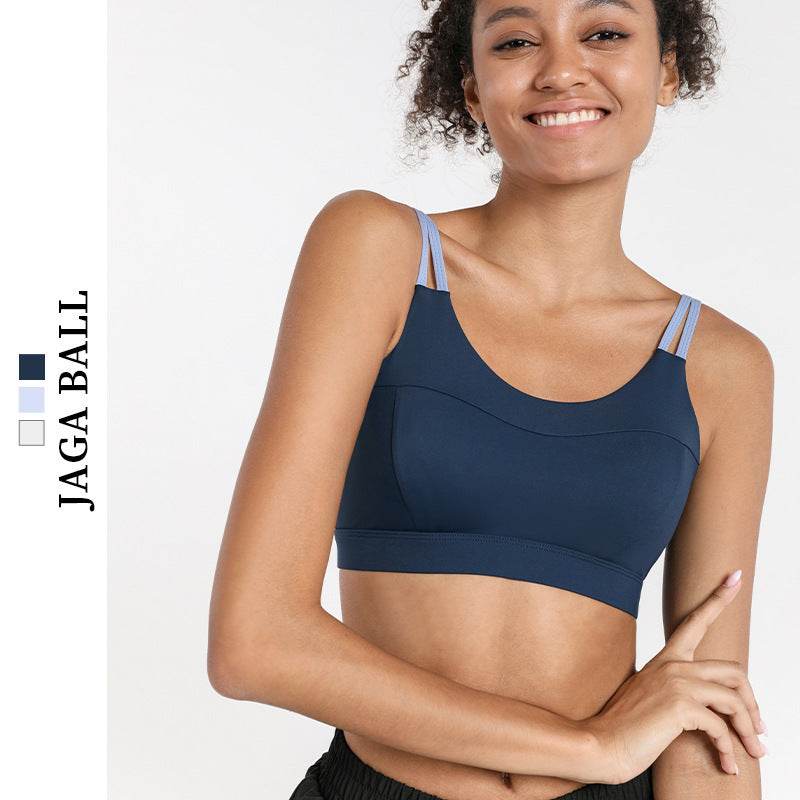European And American New Sports Underwear Women'S Shockproof Quick-Drying Vest Amazon Contrast Color Running Fitness Yoga Beauty Back Bra - MYLUXURY LANE ENTERPRISE