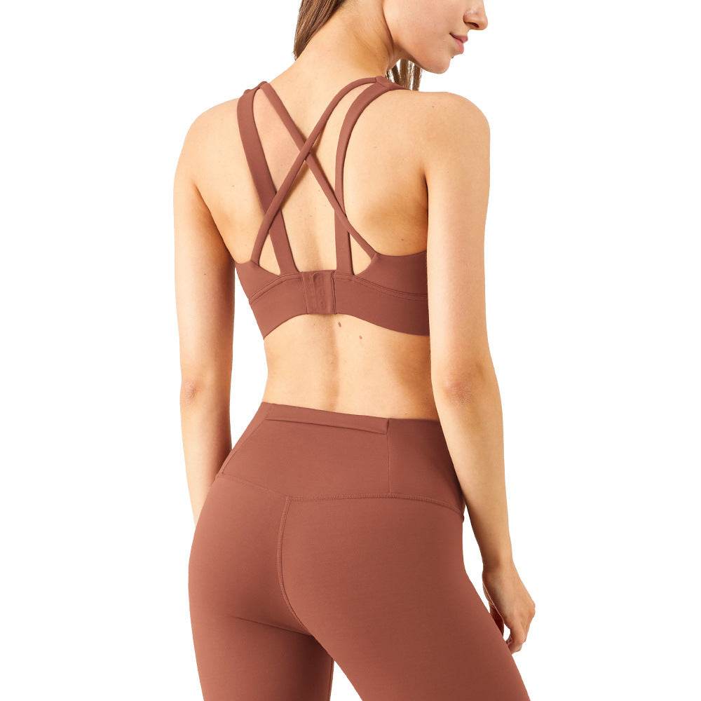 Fixed Chest Cushion Buckle Sports Fitness Bra - MYLUXURY LANE ENTERPRISE