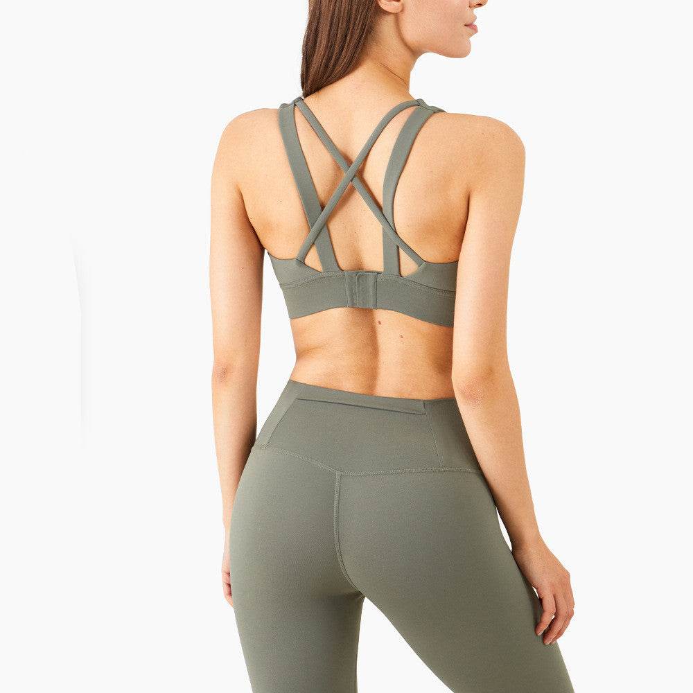 Fixed Chest Cushion Buckle Sports Fitness Bra - MYLUXURY LANE ENTERPRISE