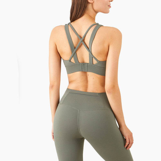 Fixed Chest Cushion Buckle Sports Fitness Bra - MYLUXURY LANE ENTERPRISE